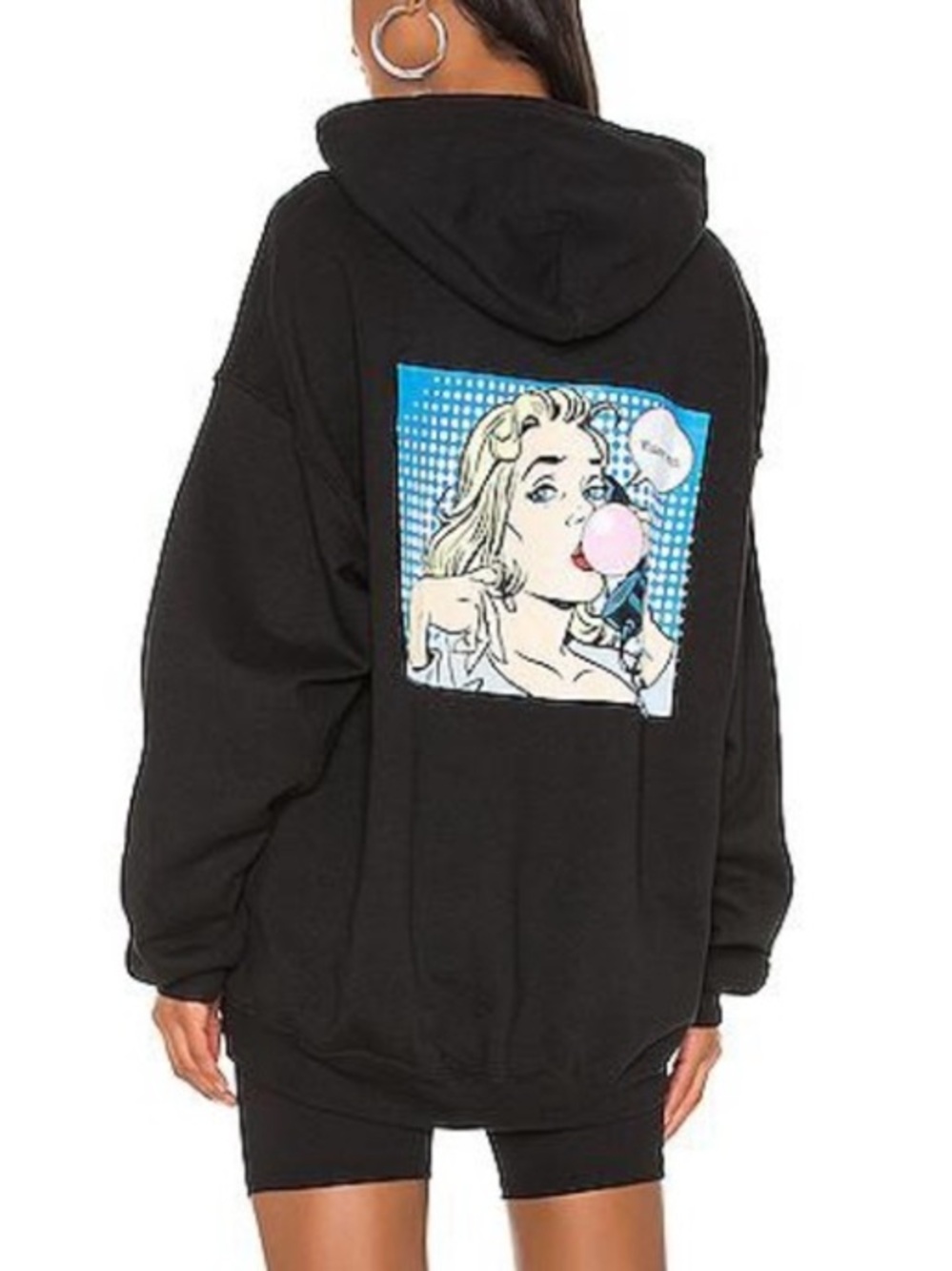 Boys Lie Black Hoodie with Blue Pop-Art Graphic